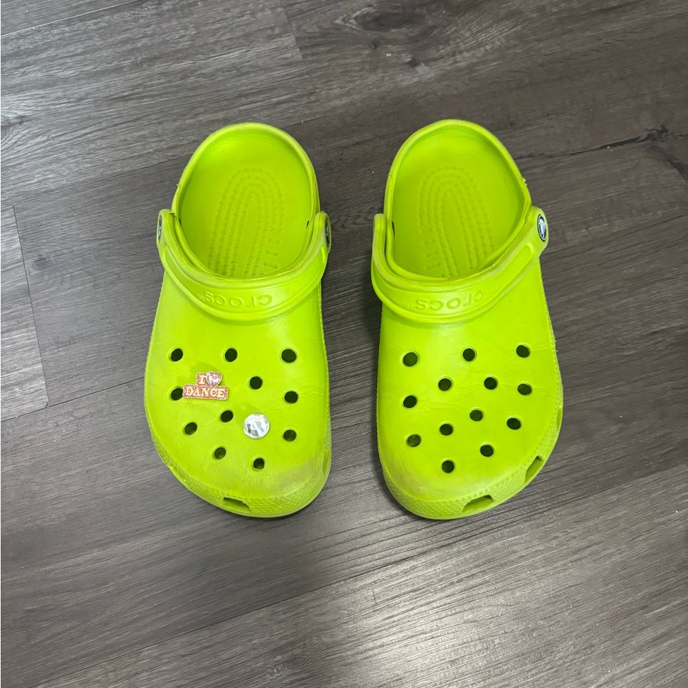 Lime Green Crocs - W6 / M4